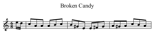 Broken Candy - staff notation