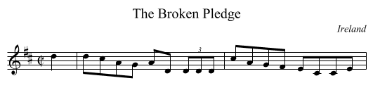 Broken Pledge, The  - staff notation