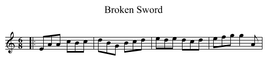 Broken Sword - staff notation