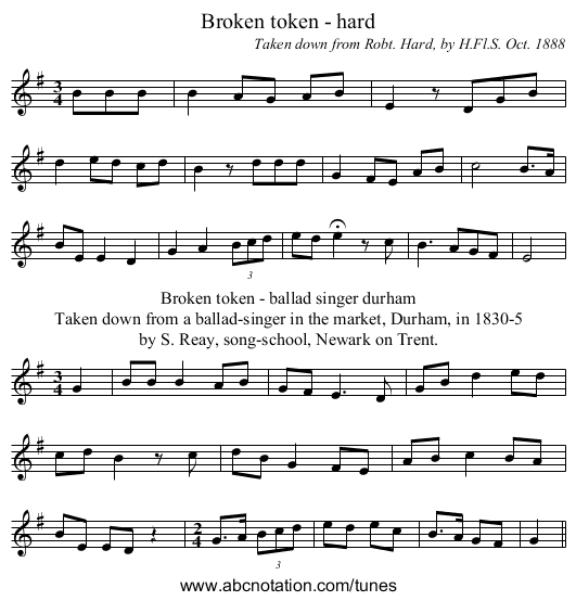 Broken token - hard - staff notation