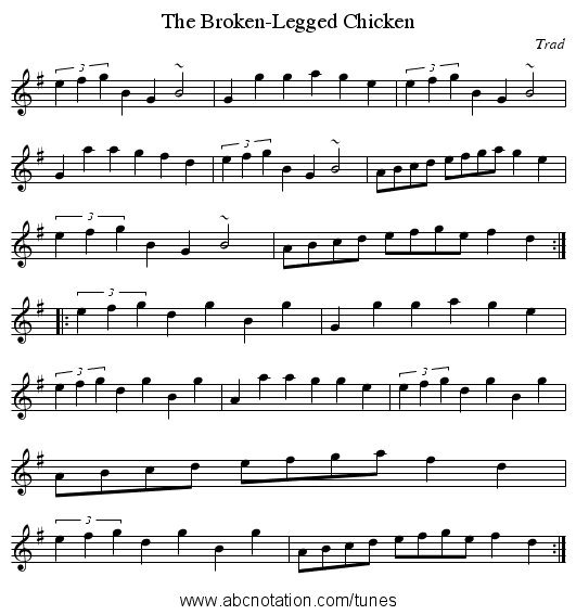 Broken-Legged Chicken, The - staff notation