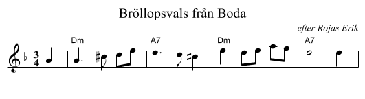 Br&ouml;llopsvals fr&aring;n Boda - staff notation