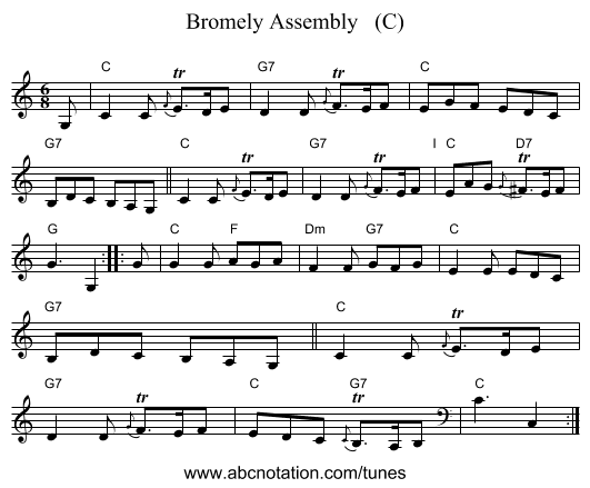 Bromely Assembly   (C) - staff notation