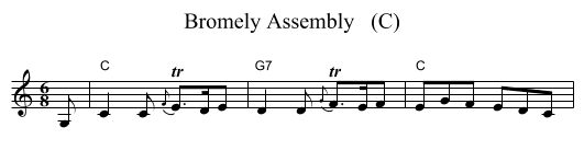 Bromely Assembly   (C) - staff notation