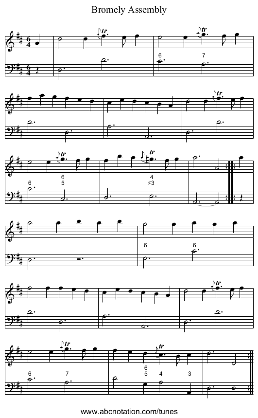 Bromely Assembly - staff notation