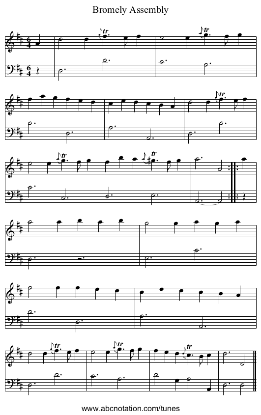Bromely Assembly - staff notation