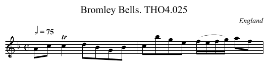 Bromley Bells. THO4.025 - staff notation