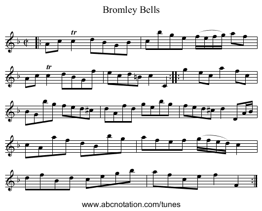 Bromley Bells - staff notation