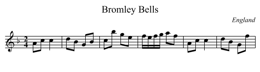 Bromley Bells - staff notation