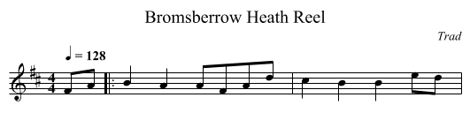Bromsberrow Heath Reel - staff notation