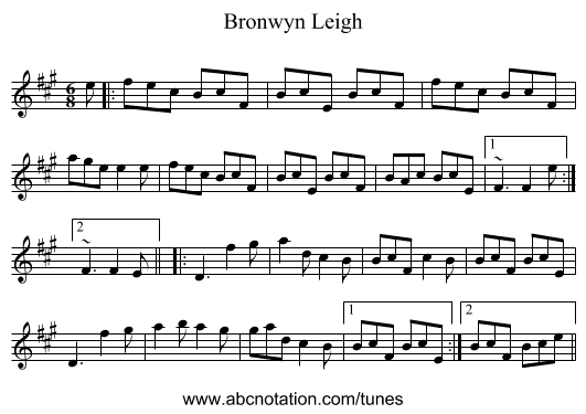 Bronwyn Leigh - staff notation
