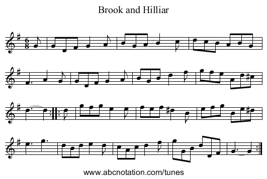 Brook and Hilliar - staff notation