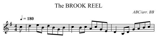 BROOK REEL, The - staff notation