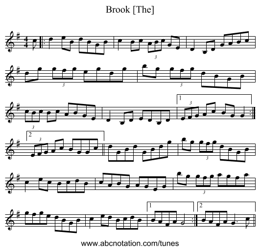 Brook [The] - staff notation