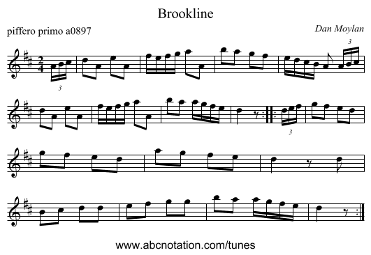 Brookline - staff notation