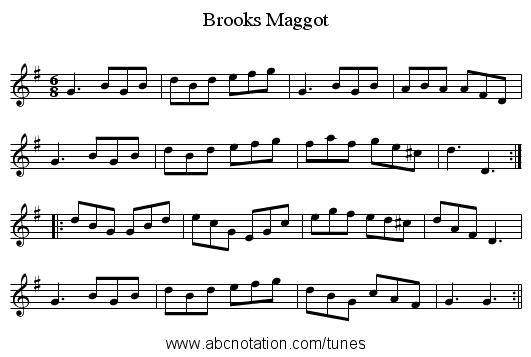 Brooks Maggot - staff notation