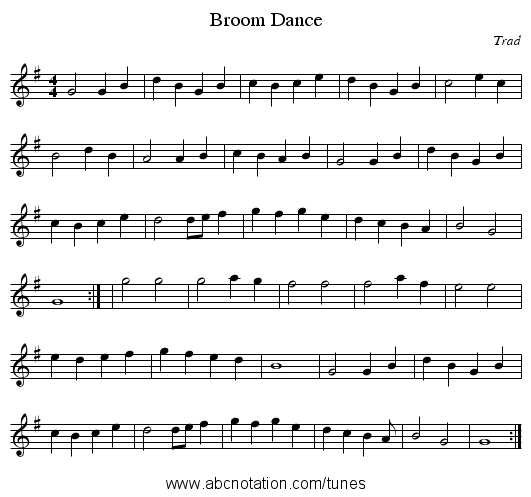 Broom Dance - staff notation
