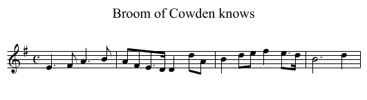 Broom of Cowden knows - staff notation