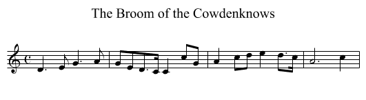 Broom of the Cowdenknows, The - staff notation