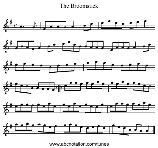 Broomstick, The - staff notation