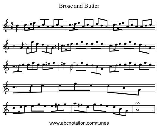 Brose and Butter - staff notation