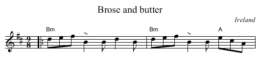 Brose and butter - staff notation