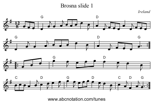 Brosna slide 1 - staff notation