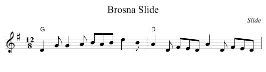Brosna Slide - staff notation