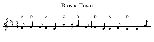 Brosna Town - staff notation