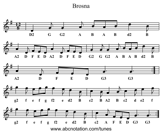 Brosna - staff notation