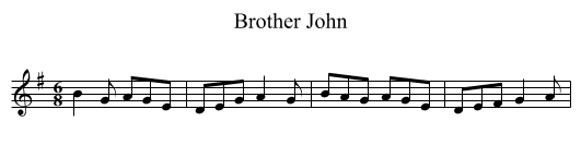 Brother John - staff notation