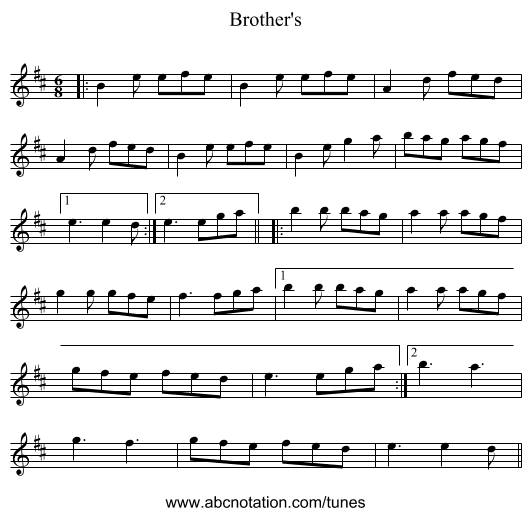 Brother's - staff notation