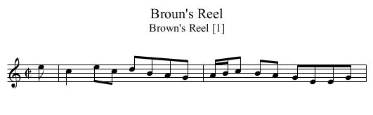 Broun's Reel - staff notation