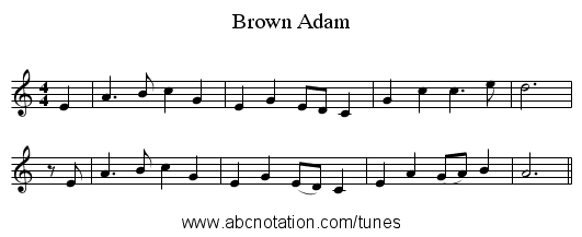 Brown Adam - staff notation