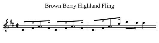 Brown Berry Highland Fling - staff notation