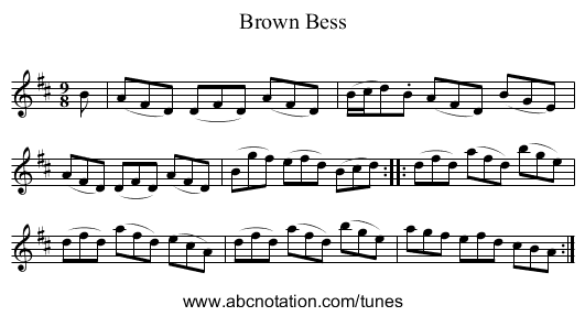 Brown Bess - staff notation