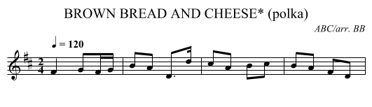 BROWN BREAD AND CHEESE* (polka) - staff notation