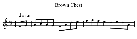 Brown Chest - staff notation