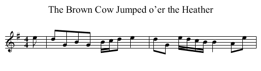 Brown Cow Jumped o’er the Heather, The - staff notation