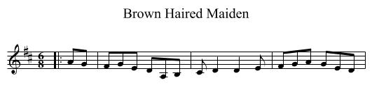 Brown Haired Maiden - staff notation