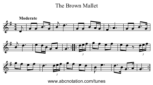 Brown Mallet, The - staff notation