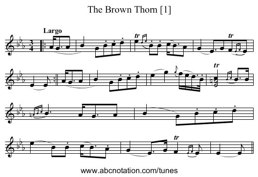 Brown Thorn [1], The - staff notation