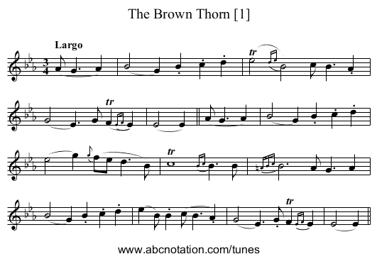 Brown Thorn [1], The - staff notation