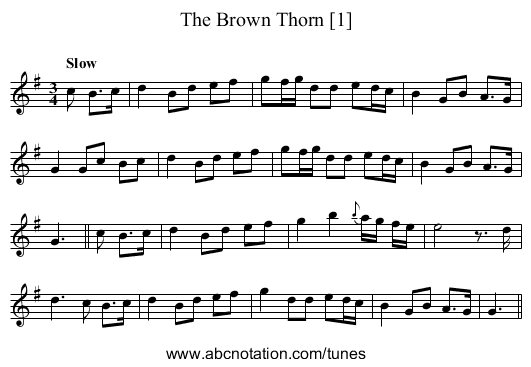 Brown Thorn [1], The - staff notation