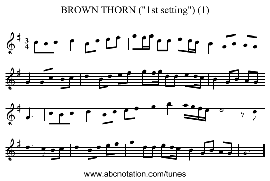 BROWN THORN (1st setting) (1) - staff notation