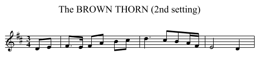 BROWN THORN (2nd setting), The - staff notation