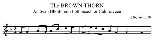 BROWN THORN, The - staff notation