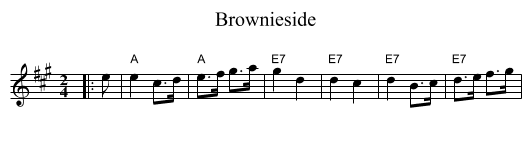 Brownieside - staff notation