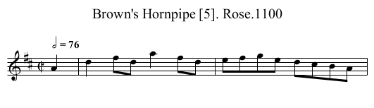 Brown's Hornpipe [5]. Rose.1100 - staff notation