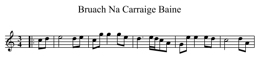 Bruach Na Carraige Baine - staff notation